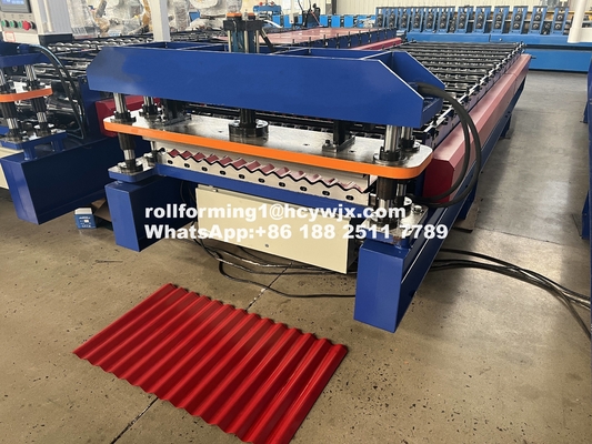 H Beam Base Corrugated Roll Forming Machine 45# Çelik Roller Omron Encoder 15-20m/Min