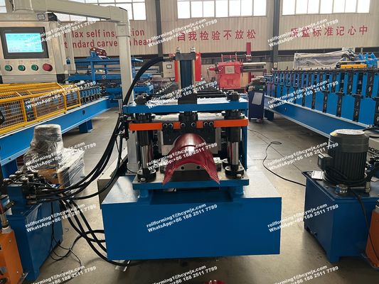 Otomatik Ridge Cap Roll Forming Machine, Çatı Plakası Üretim Makinesi Hidrolik Kesme