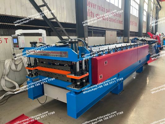 20M/Dakika Metal Çatı Paneli Çift Katmanlı Rulo Şekillendirme Makinesi Otomatik Tip