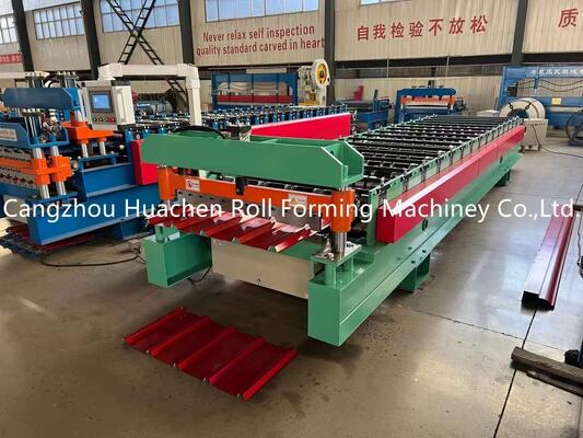 Galvanizli Çatı Yaprakları Rulo Formasyon Makinesi, 15m/min Hız, 45# Çelik Öndürme ve Plating Roller ve 380V 50Hz 3Fase Gücü