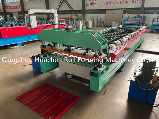 15-20m/dakika Hız 0.3-0.6mm Malzeme Kalınlığı Zincir Tahrikli Metal Kiremit ve Çatı Paneli için Çatı Kaplama Sacı Şekillendirme Makinesi