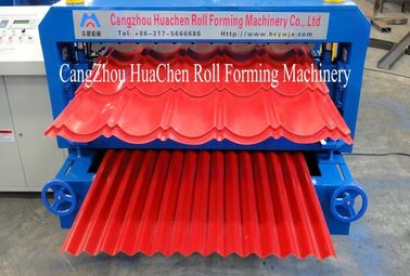 Metal Sheet Roll Forming Machine 0.3 - 0.8mm Otomatik Hidrolik Kesme