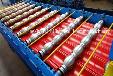 Metal Sheet Roll Forming Machine 0.3 - 0.8mm Otomatik Hidrolik Kesme