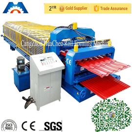 Metal Sheet Roll Forming Machine 0.3 - 0.8mm Otomatik Hidrolik Kesme