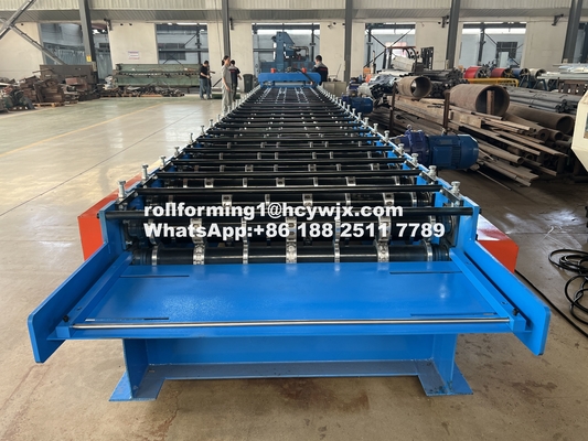 PLC Denetimli Zemin Güverte Rulo Formasyon Makinesi 400mm H Çaplı Çelik Çerçeve 1220mm Geniş
