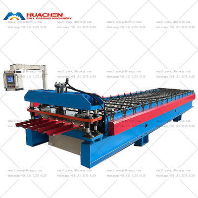 Yüksek Hızlı Trapezoidal Şekil Metal Rib Tip Çatı Rulo Formasyon Makineleri Sıcak Satış Modeli Brezilya Pazarında