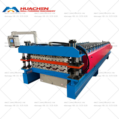 Çin Metal Kavşaklı İbr Çinko Çatı Yaprakları Çift Katmanlı Rulo Yapım Makinesi Hassasiyet