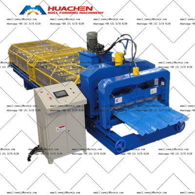 Dayanıklı Zincir Sürücü Trapezoidal Renkli Camlı Çatı Plakası Rulo Formasyon Makinesi