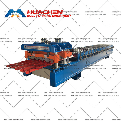 Zincir Sürücü Üretim Yaprak Camlı Plakalı Roll Formasyon Makinesi 18 Rol İstasyonu ile