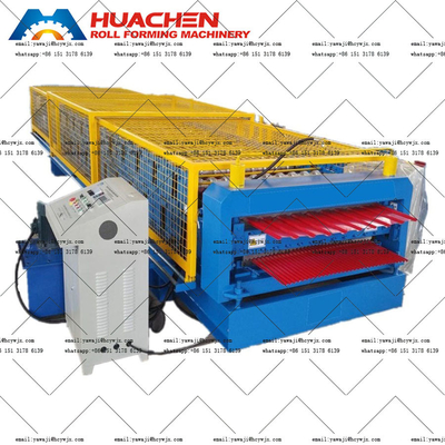 PPGI / GI Malzeme Tipi 380v 50Hz 3 fazlı Voltajlı Çift Güverteli Rulo Yapım Makinesi