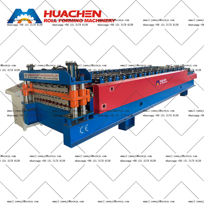1250mm malzeme genişliği gelişmiş CR12 kesme malzemesi ile çift katlı rulo şekillendirme makinesi