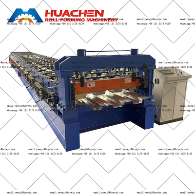 Tam Otomatik Çelik Metal Zemin Deck Roll Forming Makinesi 380v 50Hz 3 Faz Voltajı ile