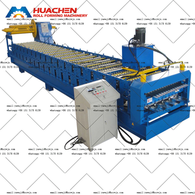 1000mm 18 istasyonlu çift katmanlı rulo şekillendirme makinesi 3 fazlı