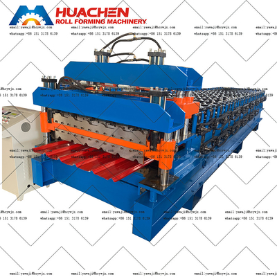 Metal Çifte Güvertesi Rulo Oluşturma Metal Yaprak Yapım Makinesi