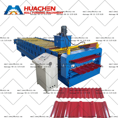 Çatı Yapısı Metal PPGI / GI Çift Katmanlı Rulo Yapım Makinesi