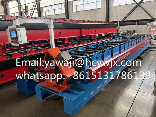 Galvanizli Ridge Çatı Oluk Çatı Paneli Rulo Şekillendirme Makinesi 410mm Genişliği