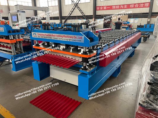 1mm Duvar ve Dış Cephe Paneli İçin Yüksek Hızlı Zincir İletim Oluklu Şekillendirme Makinesi
