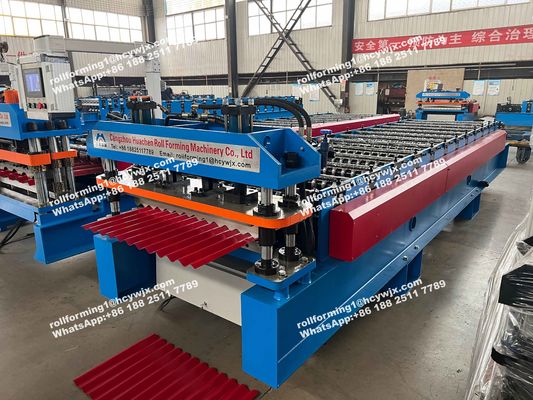 0.7mm Çatı Sayfası için Çelik Silo PPGI Oluklu Rulo Şekillendirme Makinesi