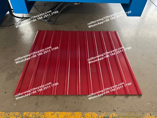 0.3-0.6mm Kalınlığında Çatı Kiremitleri İçin Hidrolik Kesme PLC Kontrol Sistemli Çift Katmanlı Rulo Şekillendirme Makinesi