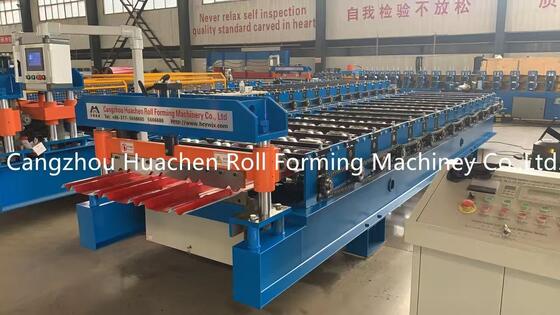 Yüksek Hızlı 15-20m/min Hidrolik Kesme Çatı Yaprak Rulo Yapım Makinesi ile Galvanizli Metal Yaprak Formlama Ekipmanı