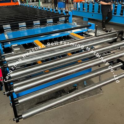 Metal çatı için çift katmanlı rulo şekillendirme makinesi 15m/min Hız 0.3-0.6mm Kalınlık ve Zincir Sürücü