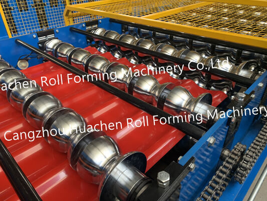 Çelik metal çatı levhası Crimping Duvar paneli Eğimli Profil Kelepçe Yapma Rulo Formasyon Makinesi