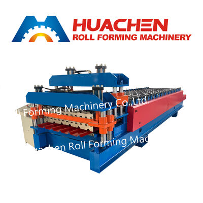 Metal Çelik Rulo Çatı Taşları Yapma Makinesi Çift Katmanlı Camlı Plak Yapma Formasyon Makinesi