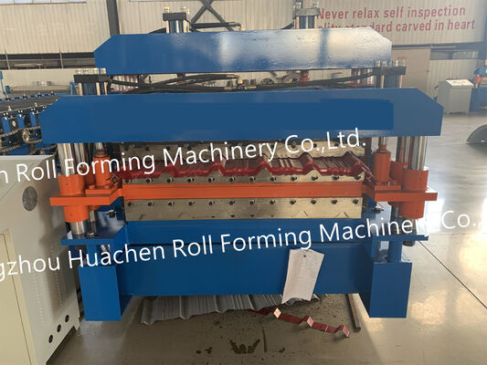 Metal Çelik Rulo Çatı Taşları Yapma Makinesi Çift Katmanlı Camlı Plak Yapma Formasyon Makinesi