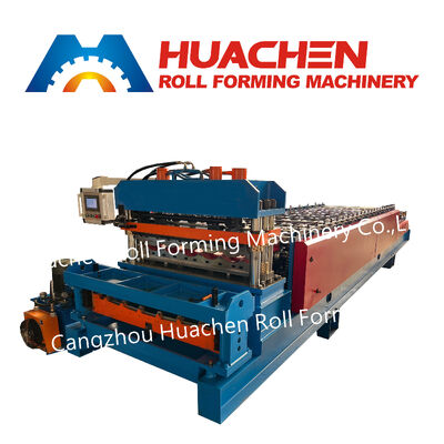 Renkli Oluklu Sırlı Kiremit Metal Çatı Profili Çinko Çelik Sac Yapma Makinesi Çift Katmanlı Çatı Rulo Şekillendirme Makinesi