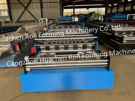 Renkli Oluklu Sırlı Kiremit Metal Çatı Profili Çinko Çelik Sac Yapma Makinesi Çift Katmanlı Çatı Rulo Şekillendirme Makinesi