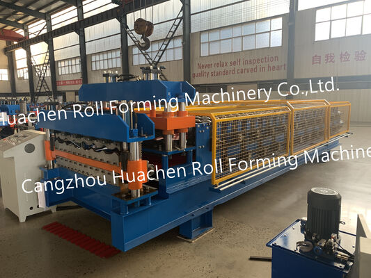 Metal Çatı Kaplama için Çift Katmanlı Trapez Çatı Sayfası Rulo Şekillendirme Makinesi