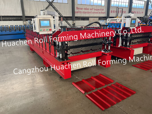 Metal çatı panelleri için Tam Otomatik Trapezoidal Çatı Yaprak Rulo Formasyon Makinesi