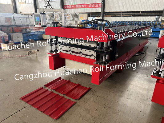 Metal çatı panelleri için Tam Otomatik Trapezoidal Çatı Yaprak Rulo Formasyon Makinesi