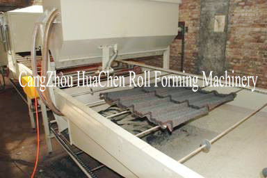 Stone Coated Metal Rood Tile Roll Forming Production Line High Capacity