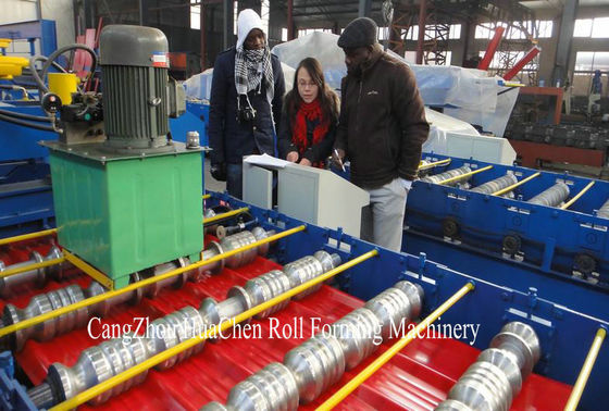 0.3-0.6mm Kalınlığında Çini Üretimi İçin Otomatik Çelik Metal Sırlı Çift Katmanlı Rulo Şekillendirme Makinesi