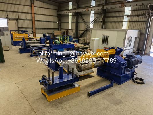 GI / PPGI Recoiler ile kesme hattı 0.12-5m/min Malzeme kalınlığı