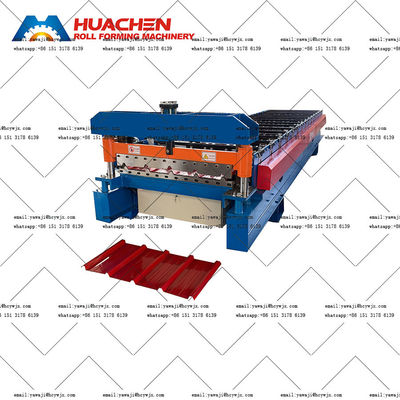 70 mm çaplı ve 380v 50Hz 3 fazlı voltajı olan özelleştirilebilir büyük uzunluklu çatı rulo şekillendirme makinesi