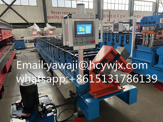 Galvanizli Ridge Çatı Oluk Çatı Paneli Rulo Şekillendirme Makinesi 410mm Genişliği
