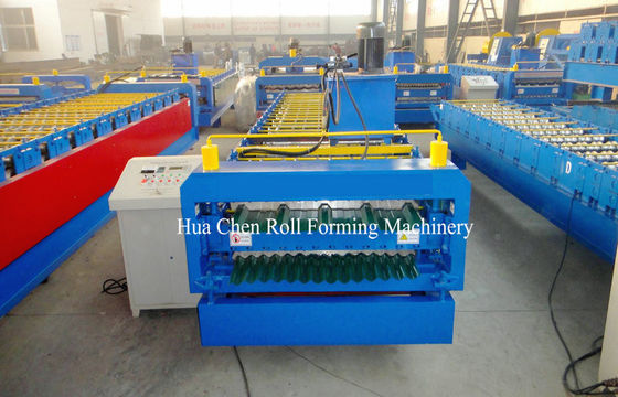 CE ile Çelik Levha için IBR ve Oluklu Çift Katmanlı Rulo Şekillendirme Makinesi