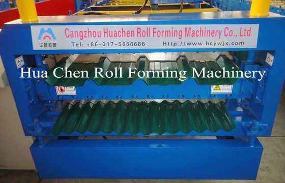 CE ile Çelik Levha için IBR ve Oluklu Çift Katmanlı Rulo Şekillendirme Makinesi