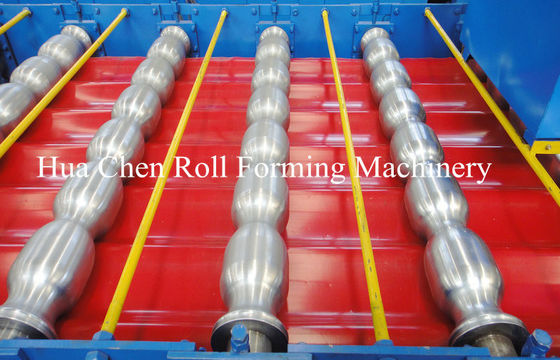 CE ile 7.5Kw Hidrolik Güç Kiremit ve Çatı Çift Katmanlı Soğuk Rulo Şekillendirme Makinesi