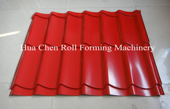 CE ile 7.5Kw Hidrolik Güç Kiremit ve Çatı Çift Katmanlı Soğuk Rulo Şekillendirme Makinesi