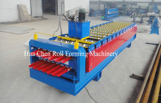 Renk Çelik Levha Çift Katmanlı Çatı Paneli Rulo Şekillendirme Makinesi 1200 / 1250mm Genişliği