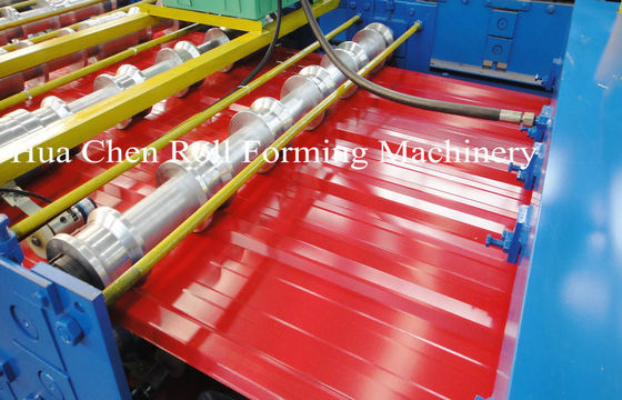 Renk Çelik Levha Çift Katmanlı Çatı Paneli Rulo Şekillendirme Makinesi 1200 / 1250mm Genişliği