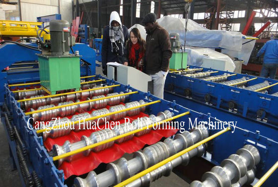 Roof Tile Double Layer Roll Forming Machine Metal Wall , Color Steel Plate